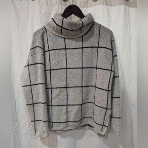 Madewell Windowpane Turtleneck Sweater Sz s